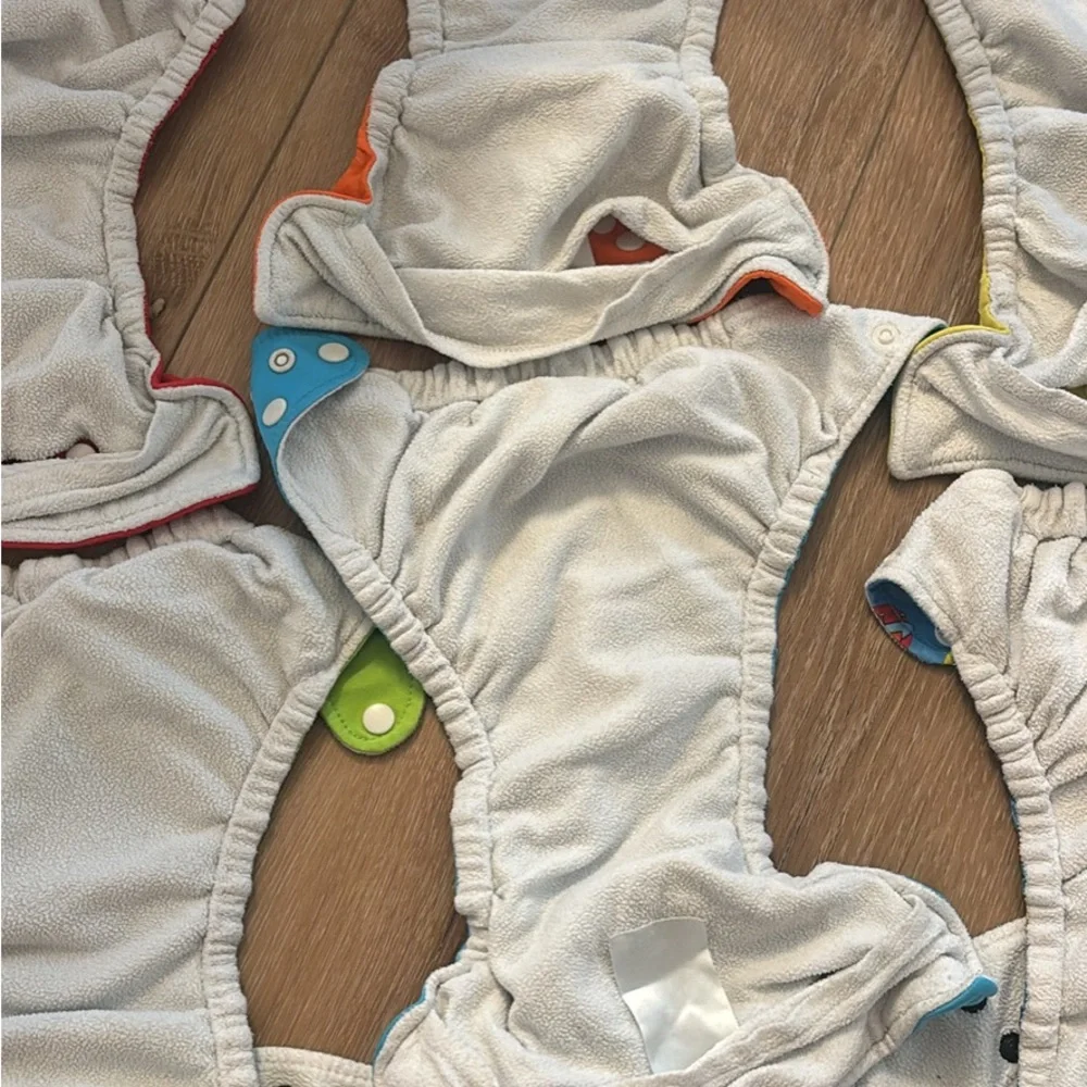 Charlie Banana Green and Blue Diaper Covers Adjustable Accessories 8 pocket